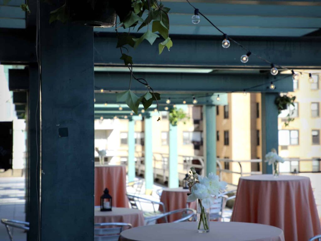 photo showing Hunter College's 8th floor outdoor terrace event space in Manhattan, NYC