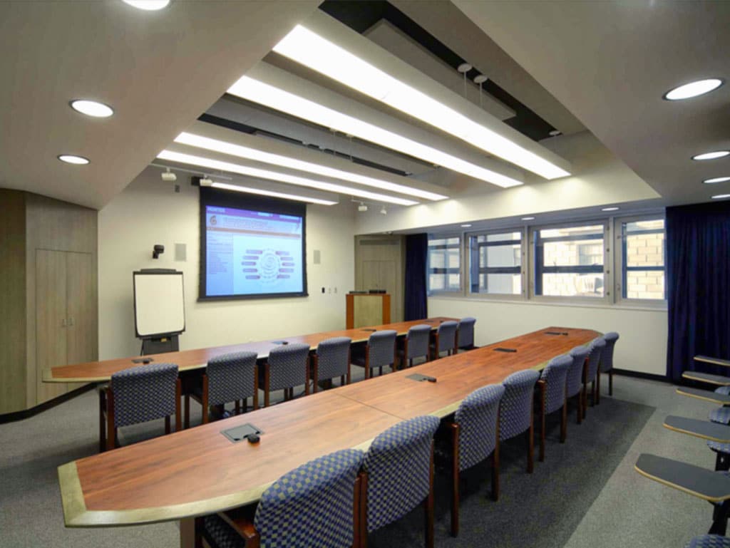 photo showing Hunter College's Web3 conference room and distance learning lab in NYC